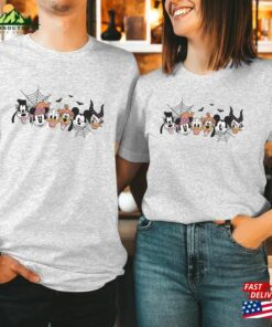 T Shirt 1852 Happy Halloween 2023 Mouse Heads Doodle Face Wonderland Castle Boys Girls Men Women Couple Matching Thanksgiving Gift T Shirt Unisex 3