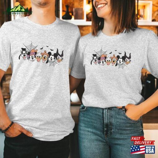 T Shirt (1852) Happy Halloween 2023 Mouse Heads Doodle Face Wonderland Castle Boys Girls Men Women Couple Matching Thanksgiving Gift T-Shirt Unisex