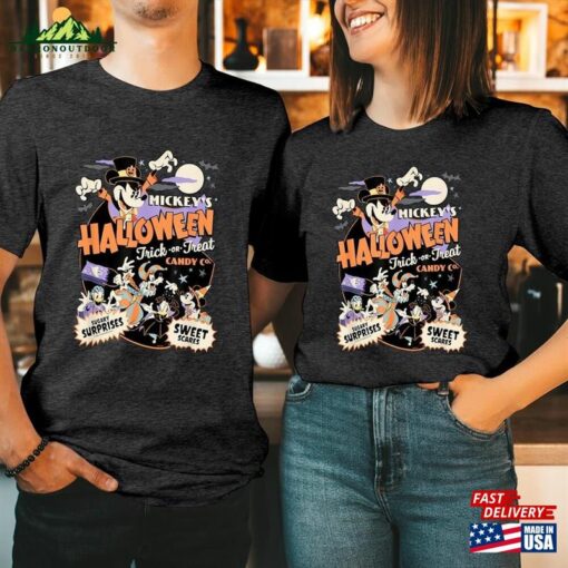 T Shirt (1856) Happy Halloween 2023 Mouse Heads Doodle Face Wonderland Castle Boys Girls Men Women Couple Matching Thanksgiving Gift T-Shirt Hoodie