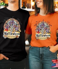 T Shirt (1882) Happy Halloween 2023 Mouse Heads Doodle Face Wonderland Castle Boys Girls Men Women Couple Matching Thanksgiving Gift T-Shirt Sweatshirt