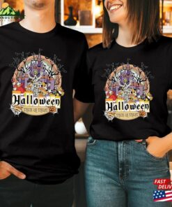 T Shirt (1882) Happy Halloween 2023 Mouse Heads Doodle Face Wonderland Castle Boys Girls Men Women Couple Matching Thanksgiving Gift T-Shirt Sweatshirt