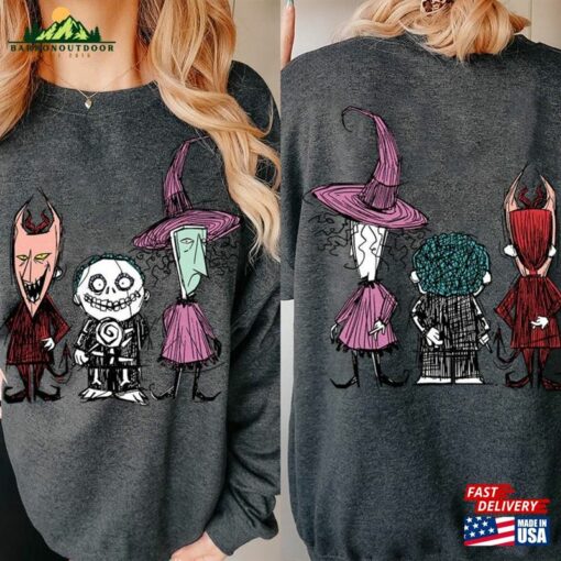 Team Lock Shock Barrel Ready Oogie Boogie Nightmare Before Christmas Crewneck Sweatshirt Hoodie