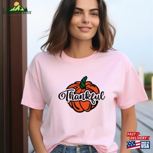 Thankful Comfort Colors Pumpkin Shirt For Gift T-Shirt Hoodie