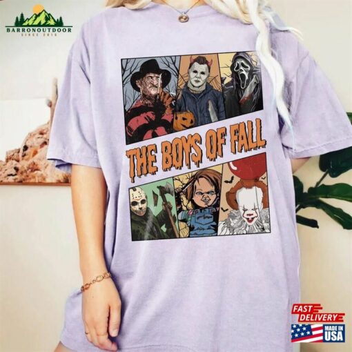 The Boys Of Fall Comfort Colors Shirt Horror Movie Characters Halloween Hoodie T-Shirt