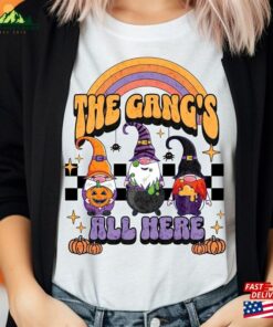 The Gangs All Here Gnomes Halloween Retro Fall Shirt Cute T-Shirt Crewneck Classic Hoodie