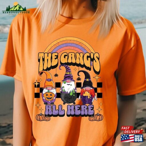 The Gangs All Here Gnomes Halloween Retro Fall Shirt Cute T-Shirt Crewneck Classic Hoodie