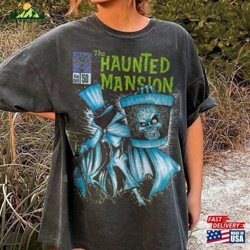 The Hatbox Ghost Haunted Mansion 999 Happy Haunts Hat Box Comfort Colors T-Shirt Unisex Sweatshirt