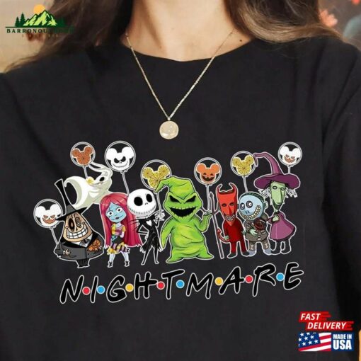 The Nightmare Before Christmas Characters Mickey Ears Shirt Jack Sally Oogie Boogie Zero Unisex T-Shirt Classic