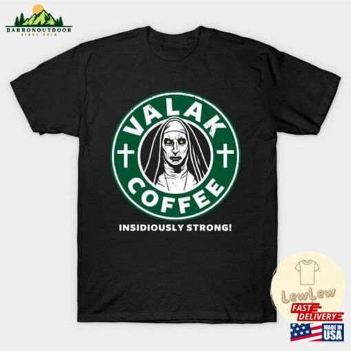 The Nun Valak Coffee Shirt Conjuring Unisex T-Shirt Horror Movie Tee Classic