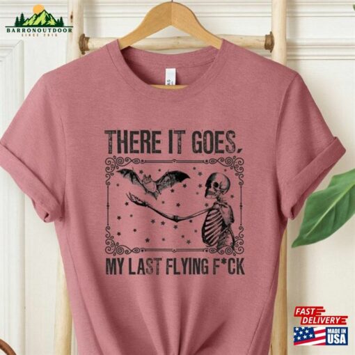 There It Goes My Last Flying F Ck Shirt Halloween Skeleton Unisex Sweatshirt