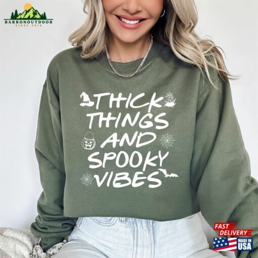 Thick Thighs Spooky Shirt Funny Halloween Sweatshirt Classic Unisex