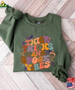 Thick Thighs Spooky Vibes Sweatshirt Funny Halloween Classic