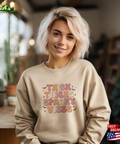 Thick Thighs Spooky Vibes Sweatshirt Funny Halloween Unisex Hoodie Thick Thighs Spooky Vibes Sweatshirt Funny Halloween Unisex Hoodie
