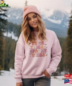 Thick Thighs Spooky Vibes Sweatshirt Funny Halloween Unisex Hoodie