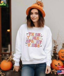Thick Thighs Spooky Vibes Sweatshirt Funny Halloween Unisex Hoodie 2 Thick Thighs Spooky Vibes Sweatshirt Funny Halloween Unisex Hoodie 3