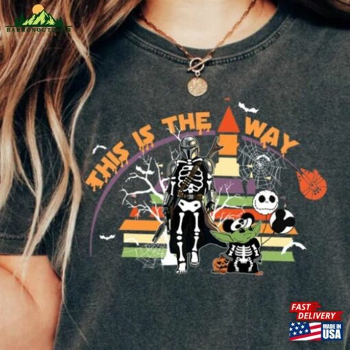 This Is The Way Star Wars Halloween Shirt Mandalorian Skeleton Sweatshirt Classic