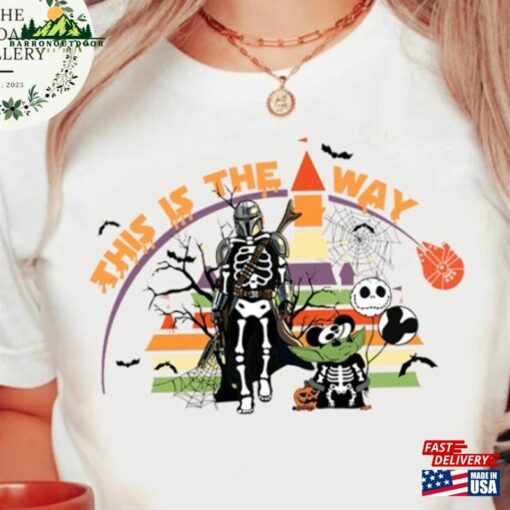 This Is The Way Star Wars Halloween Shirt Mandalorian Skeleton Sweatshirt Classic