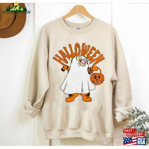 Tigger Winnie The Pooh Ghost With Pumpkin Comfort Colors Shirt Disney Mickey Sweatshirt T-Shirt Classic