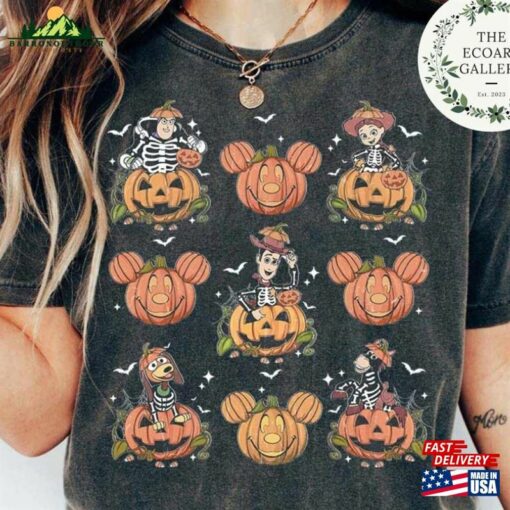 Toy Story Skeleton Pumpkin Halloween Shirt Disney Land Unisex Classic