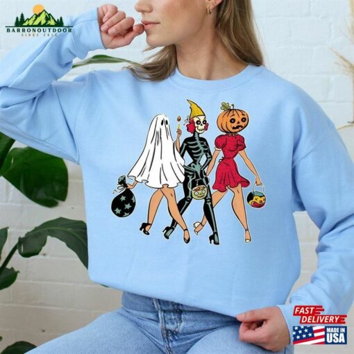 Trick Or Treat Halloween Sweatshirt Cool Spooky Season Shirt Unisex