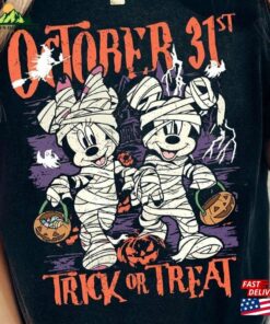 Trick Or Treat Mickey And Minnie Disney Shirt Mouse Halloween Classic Unisex