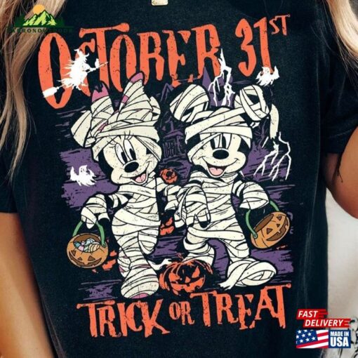 Trick Or Treat Mickey And Minnie Disney Shirt Mouse Halloween Classic Unisex