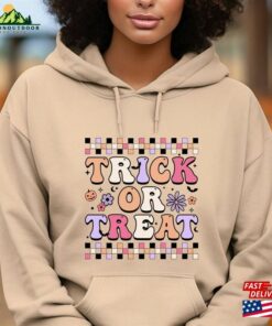 Trick Or Treat Shirt Spooky Boo Checkered Sweatshirt Season Tee Unisex Hoodie