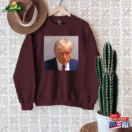 Trump Mugshot 2023 Sweatshirt Donald Meme Hoodie Unisex