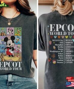 Two Sided Disney Epcot World Tour Comfort Colors Shirt Mickey And Friends Sweatshirt Classic