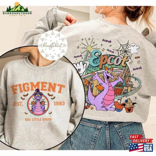 Two Sided Disney Figment Epcot Center Halloween Shirt One Little Spark Hoodie Sweatshirt