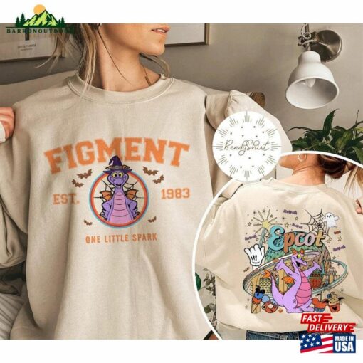 Two Sided Disney Figment Epcot Center Halloween Shirt One Little Spark Sweatshirt Classic