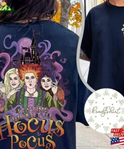 Two Sided Disney Halloween Hocus Pocus Shirt Personalized Sanderson Sisters Witch Black Cat T-Shirt Hoodie