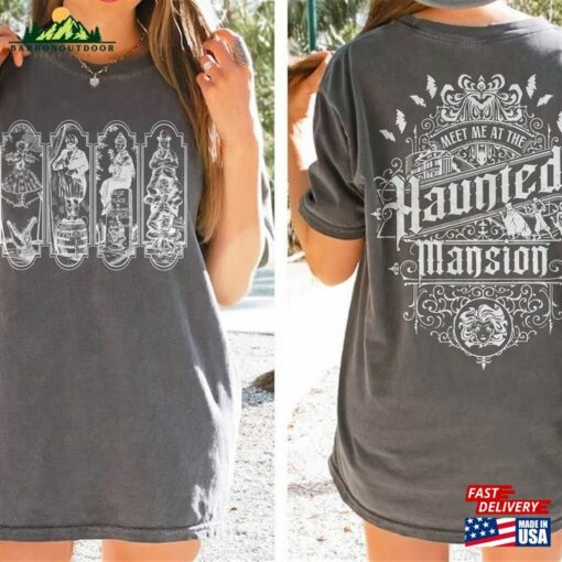 Two Sided Haunted Mansion Comfort Colors Shirt Retro The Stretching Room Foolish Mortals T-Shirt Unisex