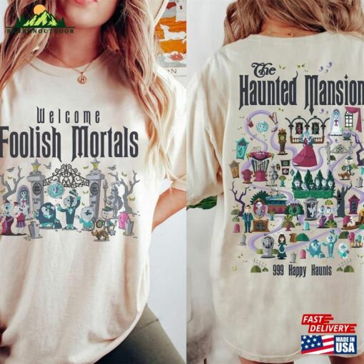 Two Sided Haunted Mansion Comfort Colors Shirt The Map Hoodie Sweatshirt