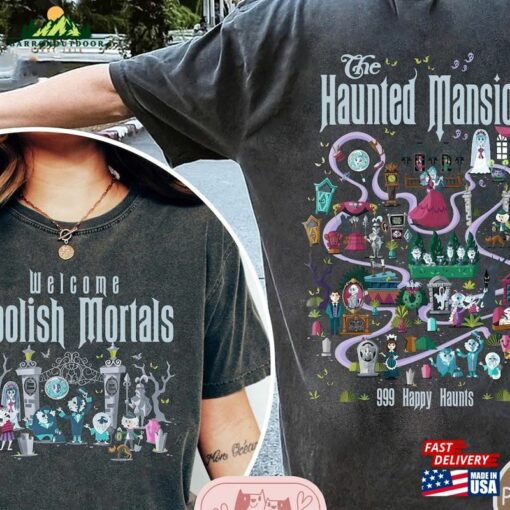 Two Sided Haunted Mansion Comfort Colors Shirt The Map T-Shirt Sweatshirt