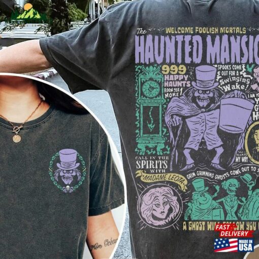 Two Sided Haunted Mansion Shirt Madame Leota T-Shirt Unisex