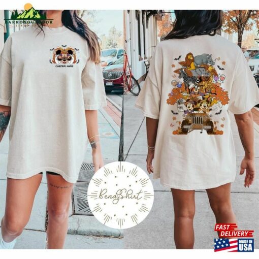 Two Sided Vintage Disney Animal Kingdom Halloween Shirt Retro Mickey And Friends Safari Mode Sweatshirt Classic