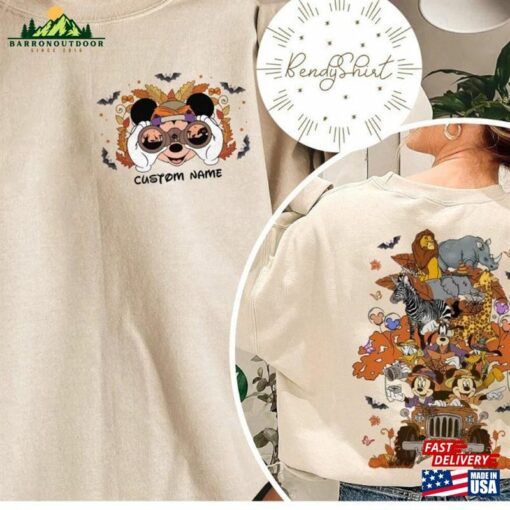 Two Sided Vintage Disney Animal Kingdom Halloween Shirt Retro Mickey And Friends Safari Mode Sweatshirt Classic