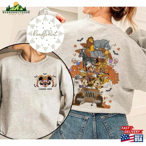 Two Sided Vintage Disney Animal Kingdom Halloween Shirt Retro Mickey And Friends Safari Mode Sweatshirt Classic