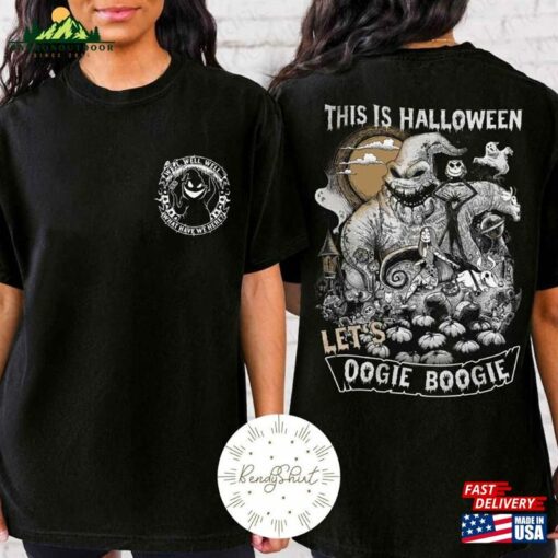 Two Sided Vintage Disney Oogie Boogie Shirt Retro The Nightmare Before Christmas Jack Sally Hoodie Sweatshirt