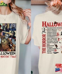Two Sided Vintage Halloween Characters The Horror Tour Shirt Universal Studios Nights 2023 Hoodie Sweatshirt