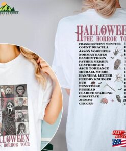 Two Sided Vintage Halloween Characters The Horror Tour Shirt Universal Studios Nights 2023 Sweatshirt Hoodie 4
