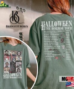 Two Sided Vintage Halloween Characters The Horror Tour Shirt Universal Studios Nights 2023 T Shirt Sweatshirt 3