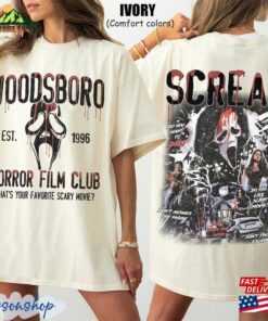 Two Sided Woodsboro Scream Shirt Retro Film Club Comfort Colors Unisex Sweatshirt