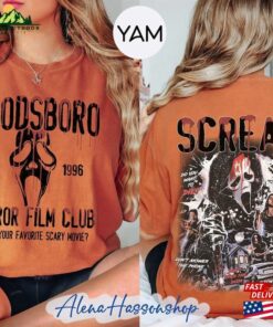 Two Sided Woodsboro Scream Shirt Retro Film Club Comfort Colors Unisex Sweatshirt 3