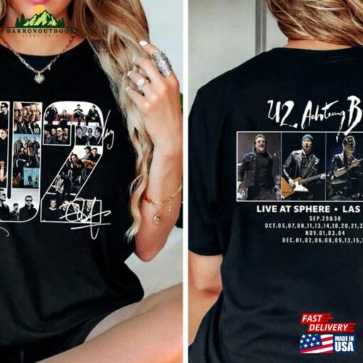 U2 Band Achtung Baby Live At Sphere Tour 2023 T-Shirt Signature Shirt Graphic Unisex Sweatshirt
