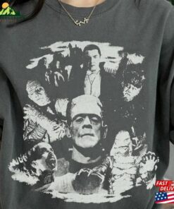 Universal Monsters Group Halloween Horror Nights Shirt Retro Characters Scary Movie Costume Classic Unisex