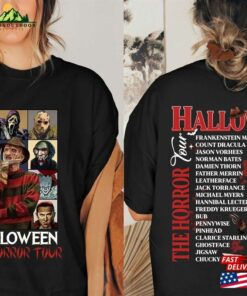 Universal Studios Halloween Horror Nights 2023 Two Sided Vintage Characters The Tour Shirt Orlando Classic Unisex