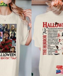 Universal Studios Halloween Horror Nights 2023 Two Sided Vintage Characters The Tour Shirt Orlando Classic Unisex