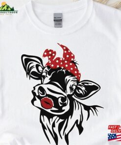 Vector Cow With Bandana Shirt Funny Heifer Not Today Sweatshirt Unisex